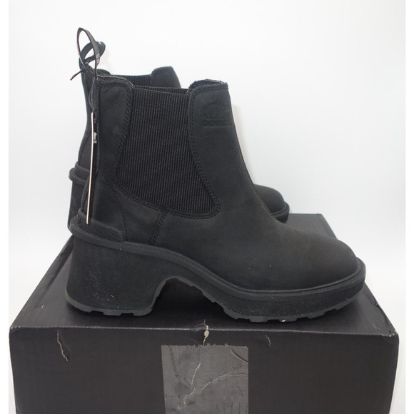 Sorel Shoes - NEW Sorel Hi-Line Heel Chelsea Boot Waterproof Booties Black Women's Size 6.5